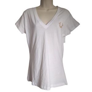 TRUE RELIGION WOMEN'S GLITTER ICON SLIM FIT T-SHIRT, SIZE M